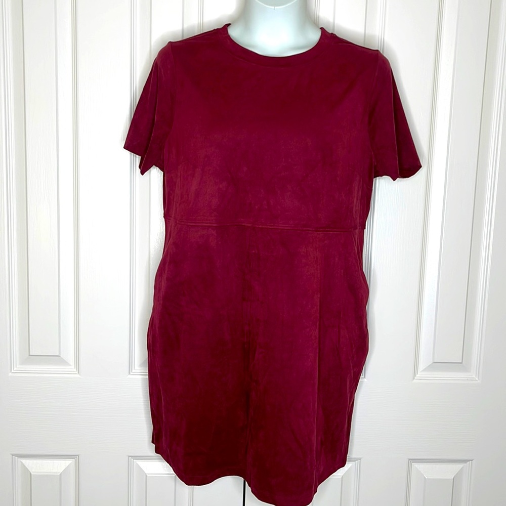 NWT Forever 21 Burgundy Faux Suede Mini Dress